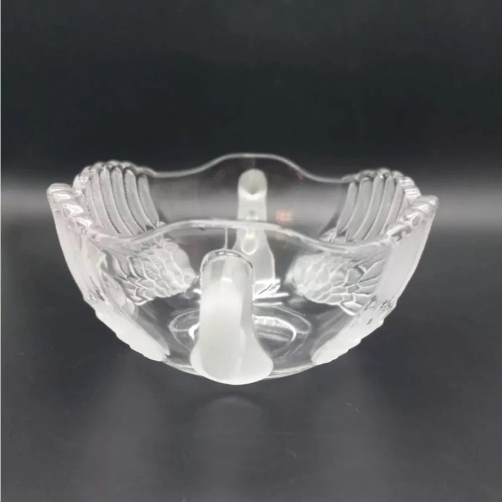 Vintage Mikasa Walther Crystal Swan Bowl West Germany 4
